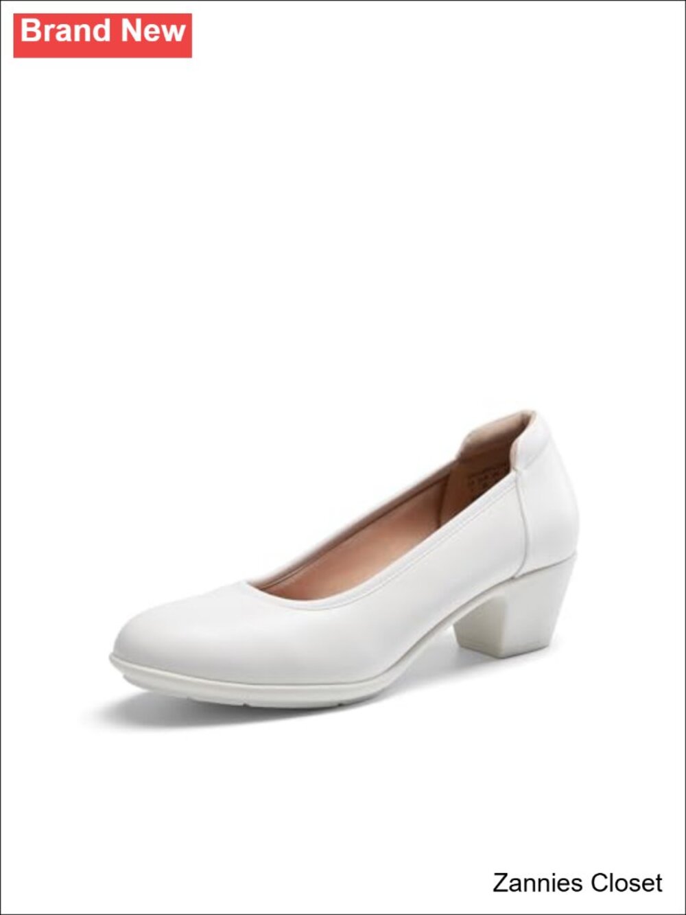 โจ Womens Low Block Heel Pumps Faux Leather Arch Support Work Dress Shoes